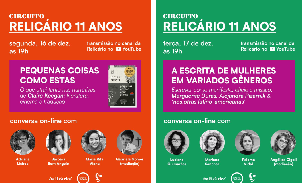 Evento: Circuito Relicário 11 anos “A ESCRITA DE MULHERES EM VARIADOS GÊNEROS”